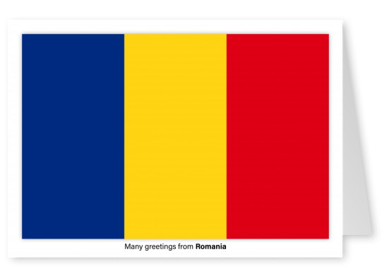 Ansichtkaart met een vlag van Roemenië