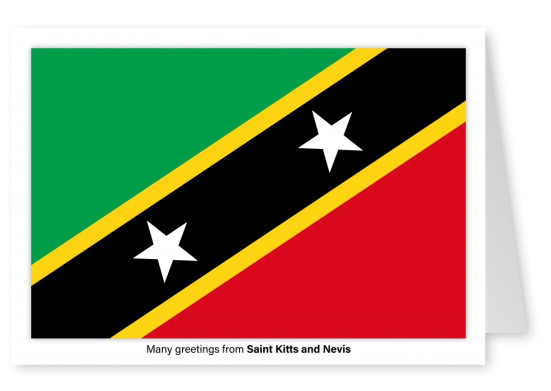 Ansichtkaart met een vlag van Saint Kitts en Nevis