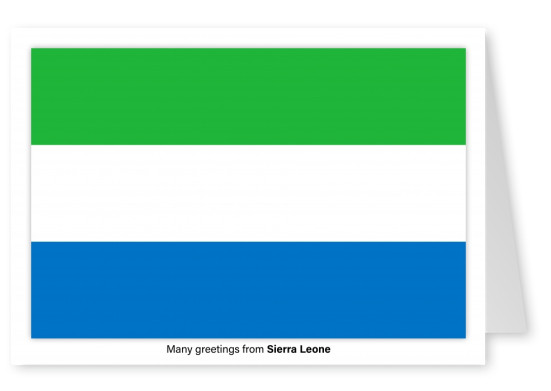 Ansichtkaart met een vlag van Sierra Leone