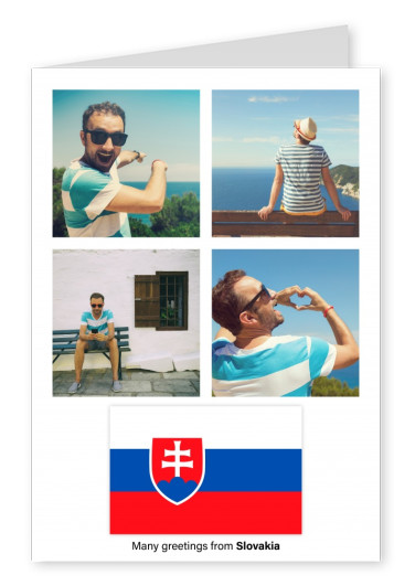 Ansichtkaart met een vlag van Slowakije
