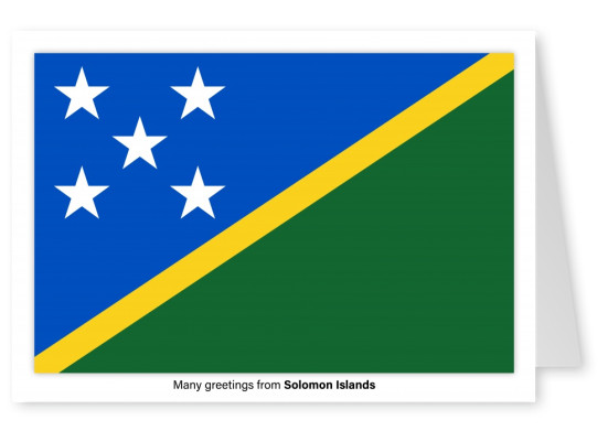 Ansichtkaart met een vlag van de salomonseilanden