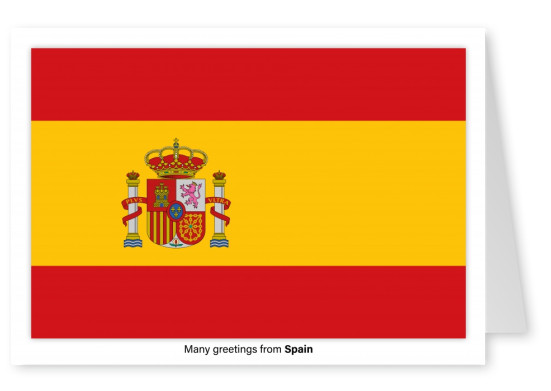 Ansichtkaart met de vlag van Spanje
