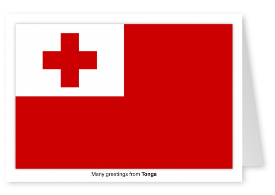 Ansichtkaart met een vlag van Tonga