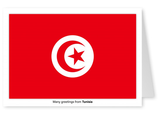 Ansichtkaart met een vlag van Tunesië