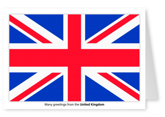 Ansichtkaart met de vlag van het Verenigd Koninkrijk