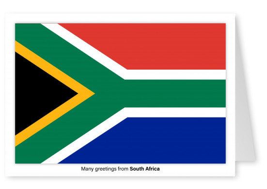 Ansichtkaart met een vlag van Salomo Zuid-Afrika