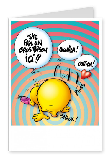 Le Piaf Cartoon Valentine's Day un gros bisou