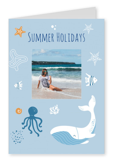 tarjeta de felicitación del Meridiano de Diseño vacaciones de Verano