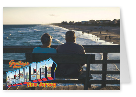 Ocean City New Jersey retro Stijl Ansichtkaart