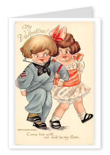 Mary L. Martin Ltd. vintage wenskaart Mijn Valentijn
