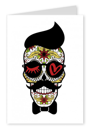 illustration Eye-kärlek hipster skull