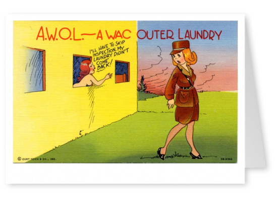 Curt Teich cartão Postal Coleção da seção de Arquivos de Um Wac exterior, serviço de lavandaria