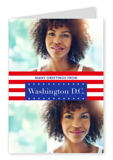 Washington DC hälsningar USA-flagga
