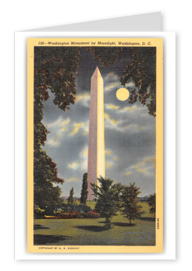 Washington, D.C., Washington Monument by moonlight