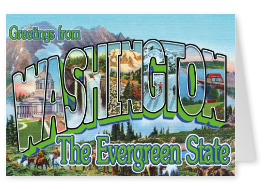Washington Retro Stijl Ansichtkaart