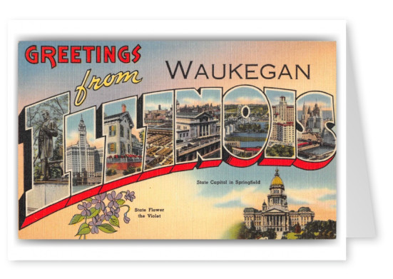 Waukegan Illinois Large Letter Greetings