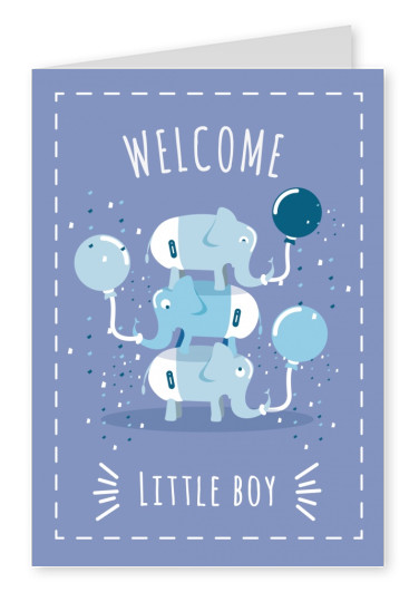 Welcome little boy- Lettering with elephant-pyramid