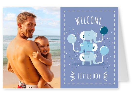 Welcome little boy- Lettering with elephant-pyramid