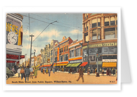 E396 Postcard Folder 3x4 illustrations inside 1940s Wilkes-Barre PA 
