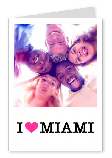 Me encanta Miami corazón de color rosa sobre blanco