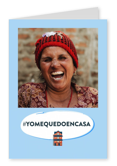 carte postale disant #YOMEQUEDOENCASA
