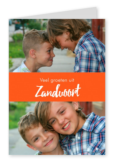 Zaandvort saluti in lingua olandese arancione bianco