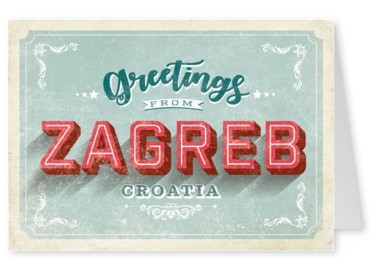 Vintage postcard Zagreb