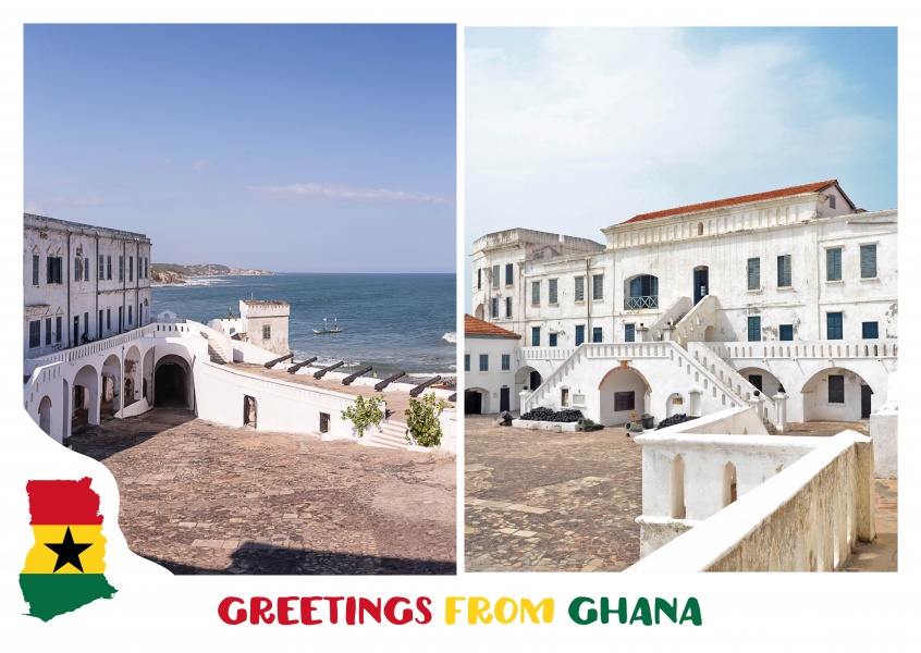 Karte mit Ghana Motiv - Burg Elimina