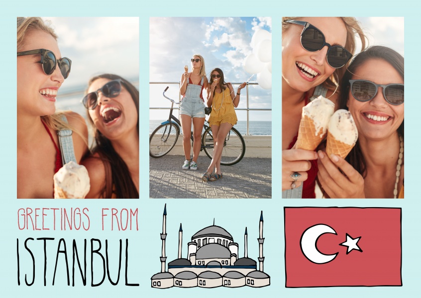 template with illustrations from Istanbul