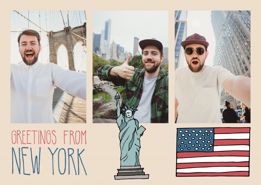 template with illustrations from New York