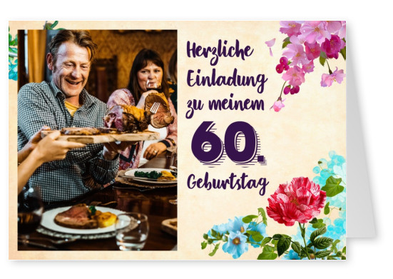 Einladung Zum 60 Geburtstag Einladungskarten Spruche Echte Postkarten Online Versenden