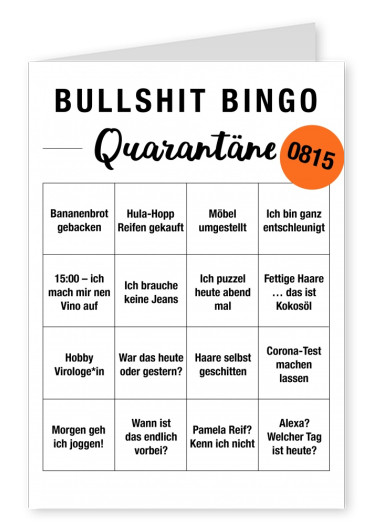 Bullshit Bingo Quarantäne
