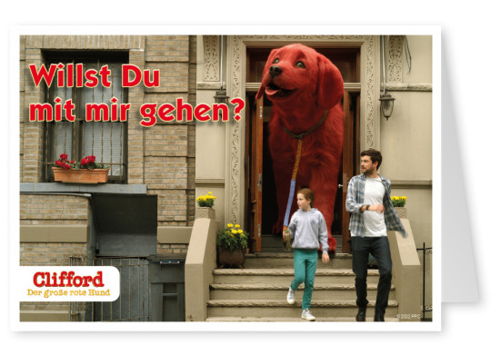 Postkarte Clifford  Willst Du mit mir gehen?