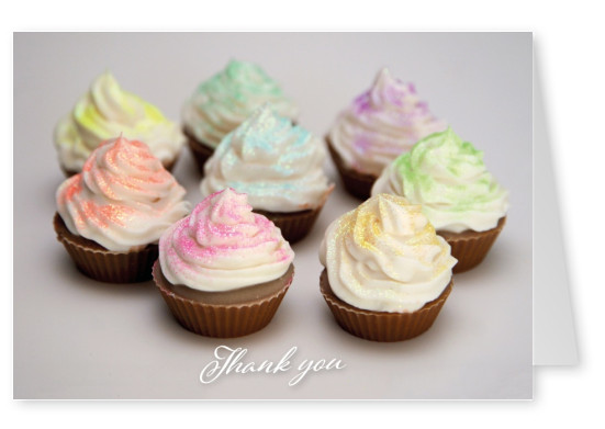 Dankeschön dekoriert mit Cupcakes