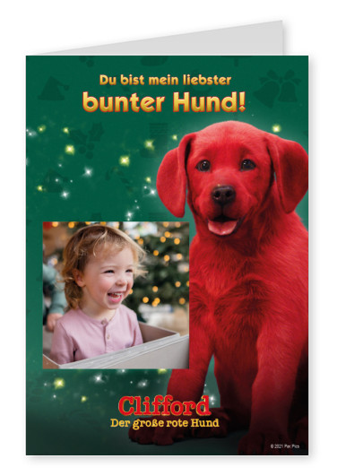 Postkarte Clifford Du bist mein liebster bunter Hund