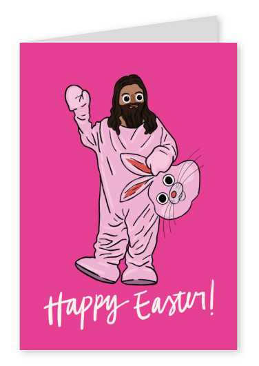 Happy Easter bunny Jesus