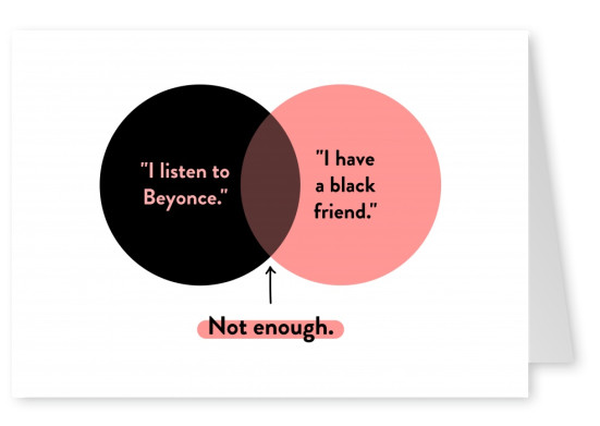 I listen to Beyonce - I have a black friend - Venn Diagram