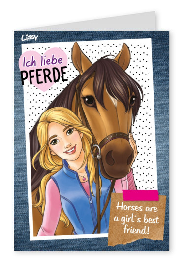 Postkarte Lissy Ich liebe Pferde 