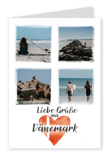 Postkarte Liebe Grüße aus Dänemark