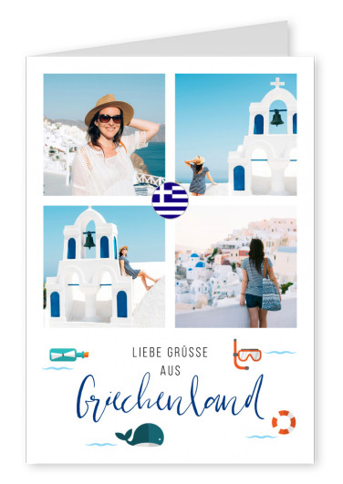 Meridian Design Postkarte Liebe Grüße aus Griechenland