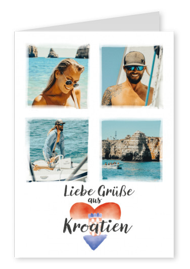 Postkarte Liebe Grüße aus Kroatien