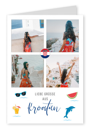 Meridian Design Postkarte Liebe Grüße aus Kroatien