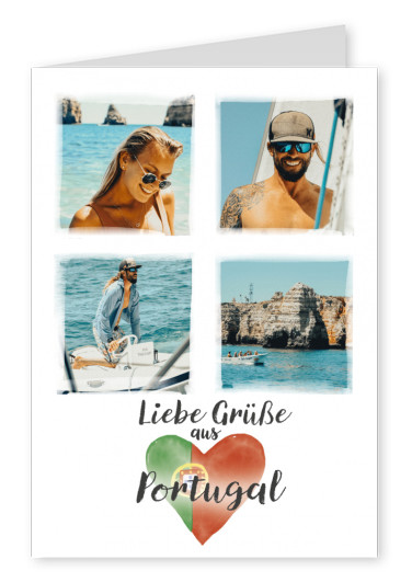Postkarte Liebe Grüße aus Portugal