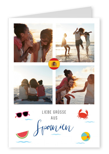 Meridian Design Postkarte Liebe Grüße aus Spanien