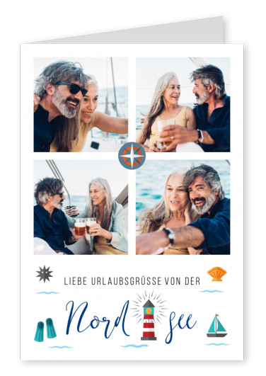 Meridian Design Postkarte Liebe Urlaubsgrüsse von der Nordsee