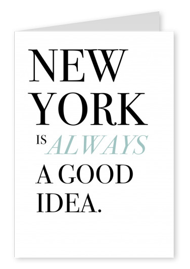 New york spruch auf postkarte