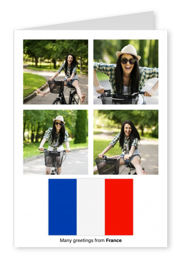 Postkarte mit Flagge von Frankreich