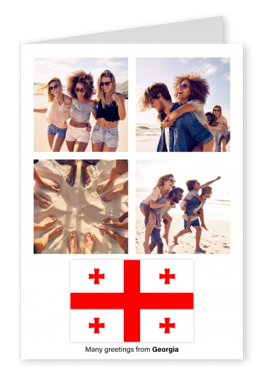 Postkarte mit Flagge von Georgien