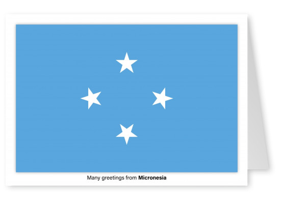 Postkarte mit Flagge von Föderierte Staaten von Mikronesien