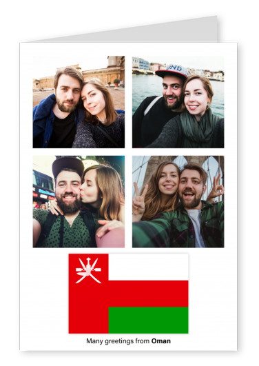 Postkarte mit Flagge von Oman